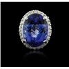 Image 1 : 14KT White Gold 23.51ct Tanzanite and Diamond Ring