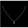 Image 2 : 0.10ctw Diamond Pendant With Chain - 14KT Yellow Gold