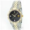 Image 1 : Rolex 14KT Two-Tone Onyx And Diamond DateJust Men's Watch