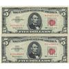 Image 1 : 1963 $5 Red Seal Bill Lot of 2