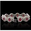 Image 3 : 14KT White Gold 10.89ctw Ruby and Diamond Bracelet