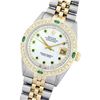 Image 1 : Rolex Two-Tone 1.00ctw Diamond and Emerald DateJust Men's Watch