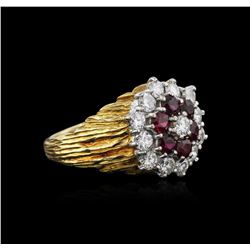 18KT Yellow Gold 1.26ctw Ruby and Diamond Ring