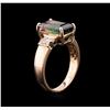 Image 3 : 4.49ct Bi-Color Tourmaline and Diamond Ring - 14KT Rose Gold