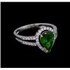 Image 1 : 1.90ct Tsavorite and Diamond Ring - Platinum