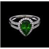 Image 2 : 1.90ct Tsavorite and Diamond Ring - Platinum