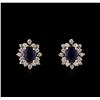 Image 1 : 2.00ct Sapphire and Diamond Earrings - 14KT White Gold