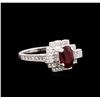 Image 1 : 1.42ct Ruby and Diamond Ring - 18KT White Gold