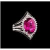 Image 1 : 7.84ct Ruby and Diamond Ring - 18KT White Gold