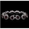 Image 2 : 14KT White Gold 20.28ctw Ruby and Diamond Bracelet