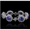 Image 2 : 14KT White Gold 20.94ctw Tanzanite and Diamond Bracelet