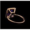 Image 3 : 3.46ct Tanzanite and Diamond Ring - 14KT Rose Gold