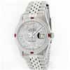 Image 1 : Rolex Stainless Steel 1.00ctw Diamond and Ruby DateJust Men's Watch