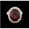 Image 2 : 14KT Yellow Gold 13.57ct Ruby and Diamond Ring