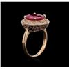 Image 3 : 14KT Rose Gold 5.01ct Ruby and Diamond Ring