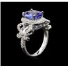 Image 3 : 3.51ct Tanzanite and Diamond Ring - 14KT White Gold