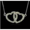 Image 1 : 14KT White Gold 0.25ctw Diamond Pendant With Chain