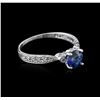 14KT White Gold 0.92ct Sapphire and Diamond Ring