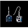 Image 2 : Crayola 22.00ctw Blue Topaz Earrings - 14K White Gold