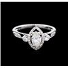 Image 2 : EGL USA Cert 0.74ctw Diamond Ring - 18KT White Gold