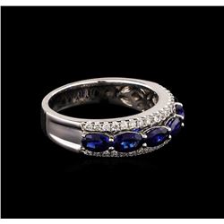 1.80ctw Sapphire and Diamond Ring - 18KT White Gold