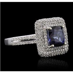 14KT White Gold 2.90ct Sapphire and Diamond Ring