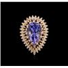 Image 2 : 8.88ct Tanzanite and Diamond Ring - 14KT Rose Gold