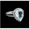 Image 1 : 5.33ct Aquamarine and Diamond Ring - 14KT White Gold