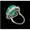 Image 3 : GIA Cert 17.67ct Emerald and Diamond Ring - 14KT White Gold