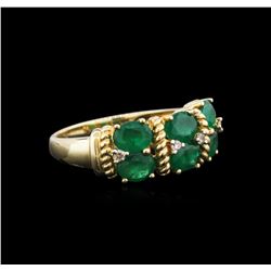 14KT Yellow Gold 2.12ctw Emerald and Diamond Ring