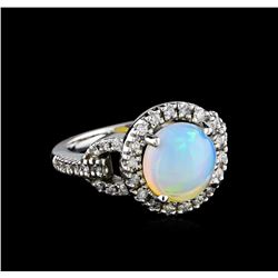 2.17ct Opal and Diamond Ring - 14KT White Gold