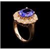 Image 4 : 4.58ct Tanzanite and Diamond Ring - 14KT Rose Gold