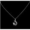 Image 2 : 0.61ctw Diamond Pendant With Chain - 14KT White Gold