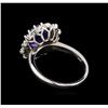 Image 3 : 2.96ct Tanzanite and Diamond Ring - 14KT White Gold