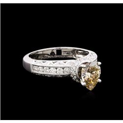 1.81ctw Light Brown Diamond Ring - 18KT White Gold