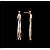 Image 2 : 21.35ctw Morganite and Diamond Dangle Earrings - 14KT Two-Tone Gold