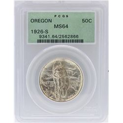 1926-S PCGS MS64 Oregon Commemorative Silver Half Dollar