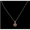 Image 2 : 0.82ctw Ruby and Diamond Pendant With Chain - 14KT Yellow Gold