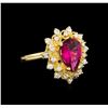 Image 1 : 1.67ct Pink Topaz and Diamond Ring - 14KT Yellow Gold