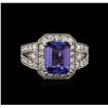 Image 2 : 14KT White Gold 3.83ct Tanzanite and Diamond Ring
