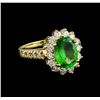 Image 1 : 2.32ct Tsavorite Garnet and Diamond Ring - 14KT Yellow Gold