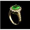 Image 3 : 2.32ct Tsavorite Garnet and Diamond Ring - 14KT Yellow Gold