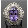 Image 5 : 2.00ctw Diamond and Amethyst Ring - 14KT White Gold