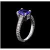 Image 4 : 1.63ct Tanzanite and Diamond Ring - 14KT White Gold