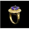 Image 4 : 4.80ct Tanzanite and Diamond Ring - 14KT Yellow Gold