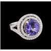 Image 1 : 14KT Two-Tone Gold 6.30ct Tanzanite and Diamond Ring