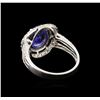 Image 3 : 2.66ct Tanzanite and Diamond Ring - 14KT White Gold