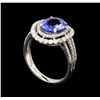 Image 4 : 2.66ct Tanzanite and Diamond Ring - 14KT White Gold