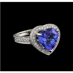 8.02ct Tanzanite and Diamond Ring - 14KT White Gold