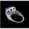 Image 3 : 8.02ct Tanzanite and Diamond Ring - 14KT White Gold